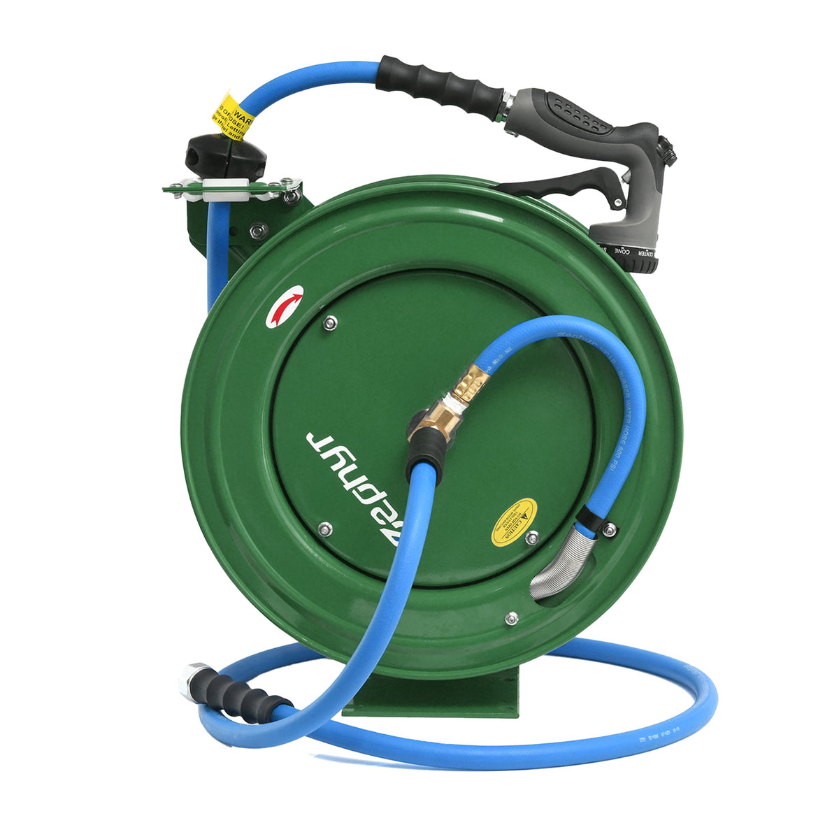 Zephyr Pet Wash Auto Retractable Metal Hose Reel for Home & Outdoor (13mm × 15 M) - Green Pet Wash Hose Reel