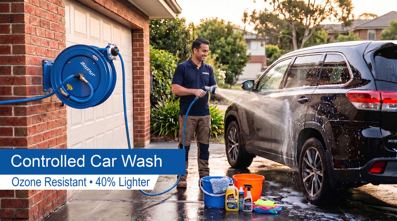 Zephyr 13MM Heavy-Duty Auto-Retractable Water Hose Reel – Built for Tough Cleaning , Car Washing and Gardening Tasks