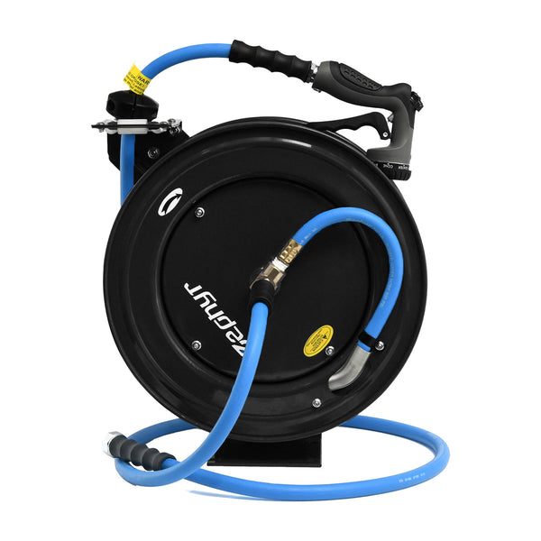 Zephyr Pet Wash Auto Retractable Metal Hose Reel for Home & Outdoor (19mm × 15 M) - Black Pet Wash Hose Reel