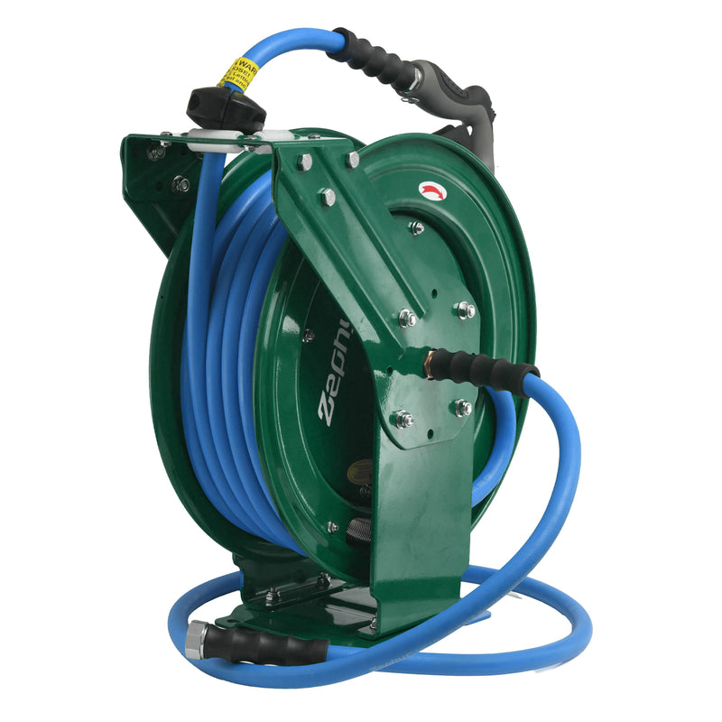 Auto Retractable Heavy Duty Large Hose Reel 19mm/ 3/4" with Rubber Hose green