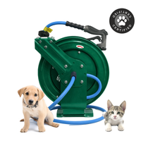 Zephyr Pet Wash Auto Retractable Metal Hose Reel for Home & Outdoor (19mm × 15 M) - Green thumbnail