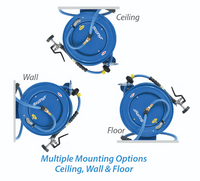 Zephyr Pet Wash Station Auto-Retractable Metal Hose Reel with GentleFlow Shower Gun (19mm × 10M), Handles Hot & Cold Water thumbnail