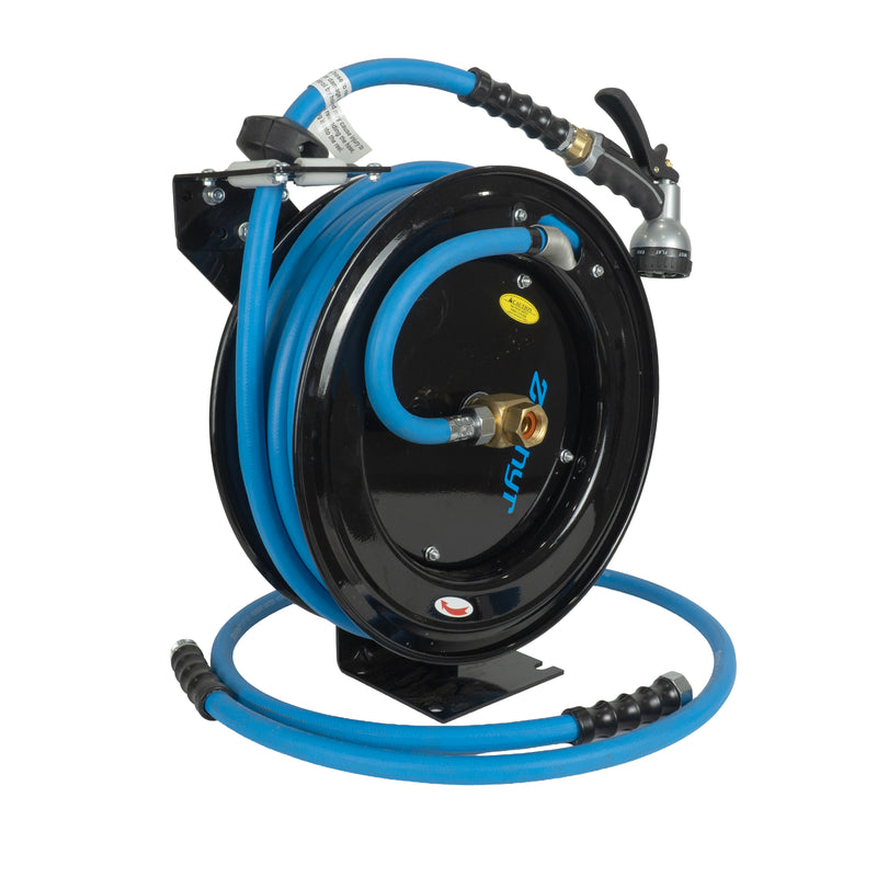 Zephyr Retractable Water Hose Reel with Spray Gun (Heavy-Duty | Multiple Colors)