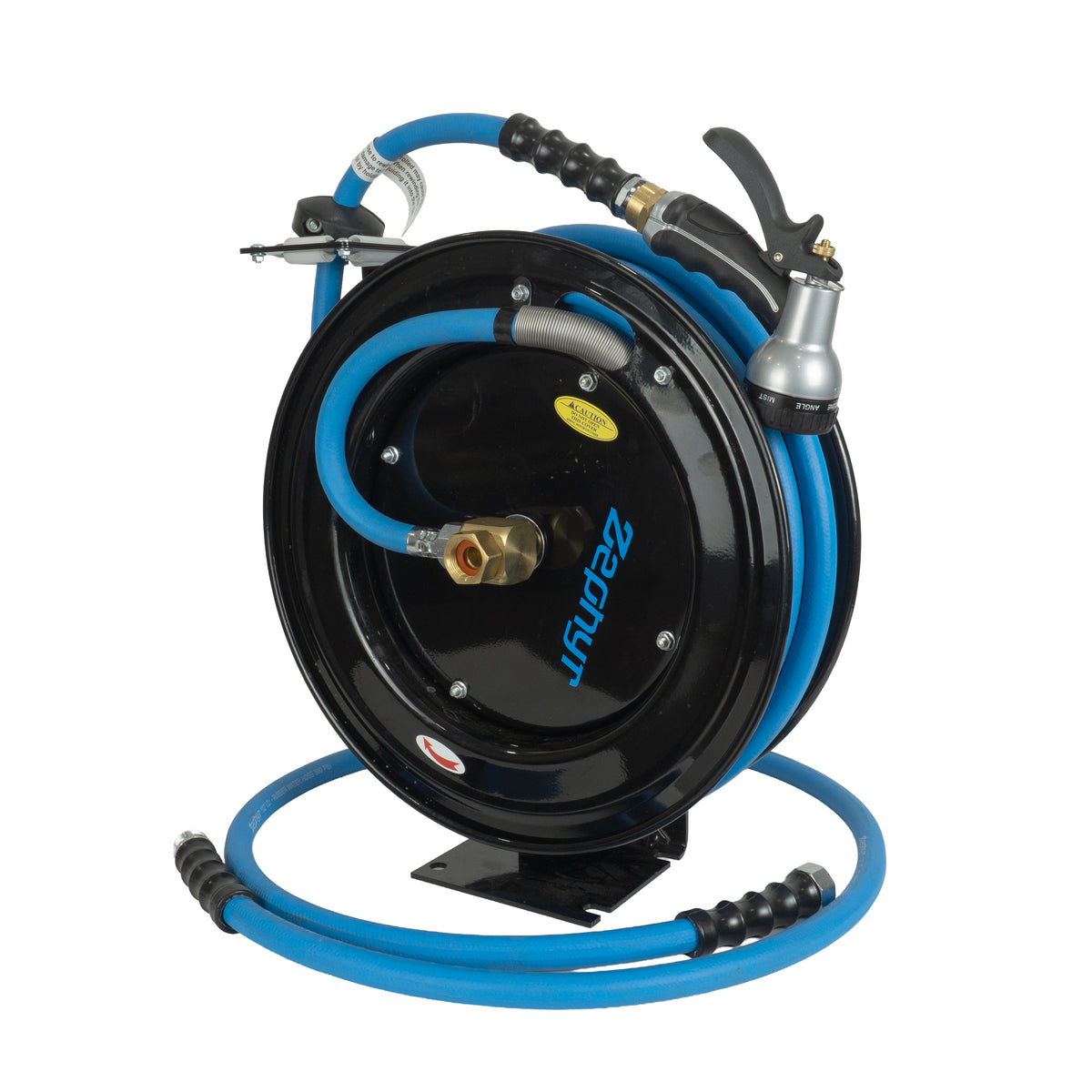 Zephyr Pet Wash Auto Retractable Metal Hose Reel for Home & Outdoor (13mm × 15 M) - Black