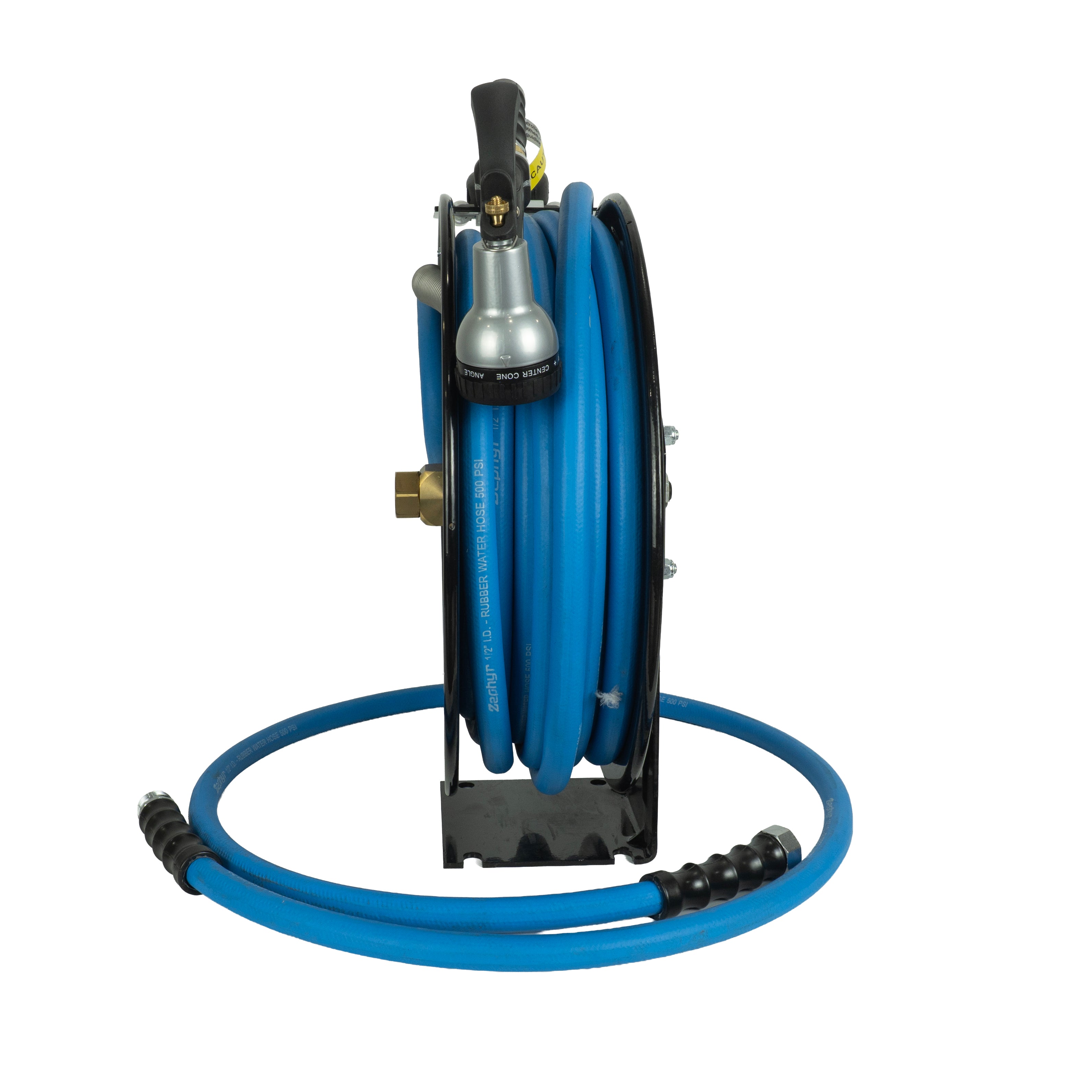 Zephyr Auto-Retractable Garden Hose Reel – Heavy-Duty Hose & Spray Gun Included (65ft, Black)