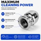 Zephyr Drain Blaster 3/4" BSP – Heavy-Duty Stainless Steel High-Pressure Drain Cleaning Nozzle