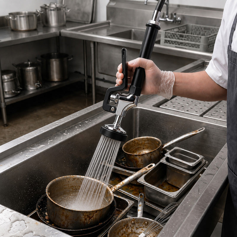 Zephyr Heavy-Duty Pre-Rinse Sprayer (Flat-Head) – Ideal for Kitchens and Commercial Cleaning