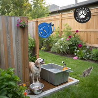 Zephyr Pet Wash Station Auto-Retractable Metal Hose Reel with GentleFlow Shower Gun (19mm × 10M), Handles Hot & Cold Water thumbnail