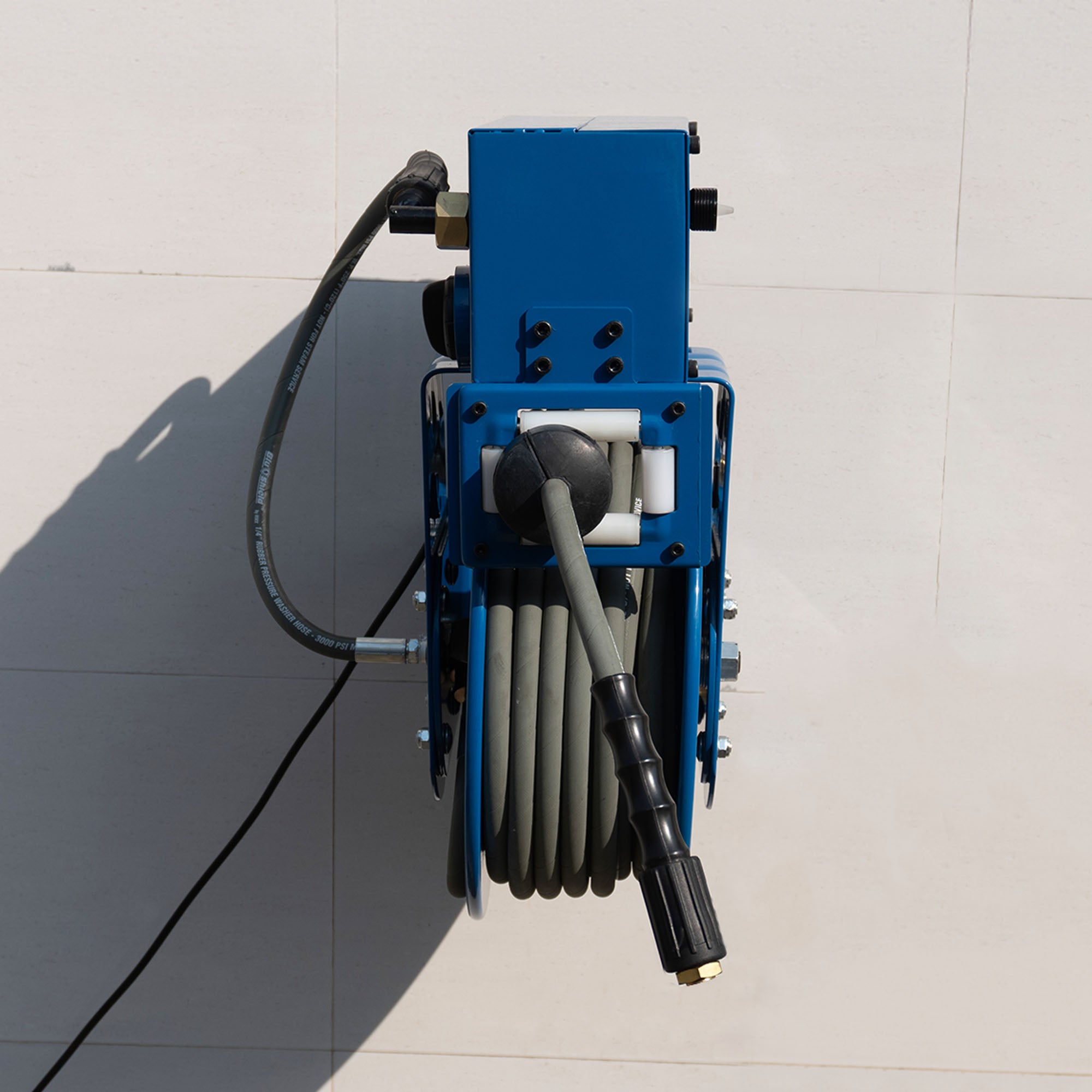 BluShield HumpBack Hose Reel with Built-in Pressure Washer
