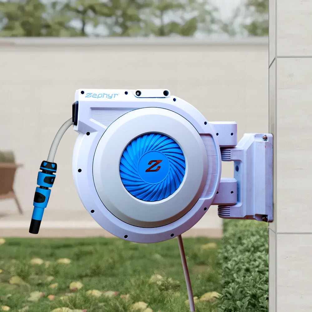 Zephyr Premium Pet Shower System (13 mm × 25 M) Auto-Retractable Pet Wash Hose Reel Pet Wash Hose Reels
